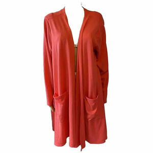Women’s Plus 2XL LulaRoe Bright Orange Open Long Line Cardigan Sweater Pockets
